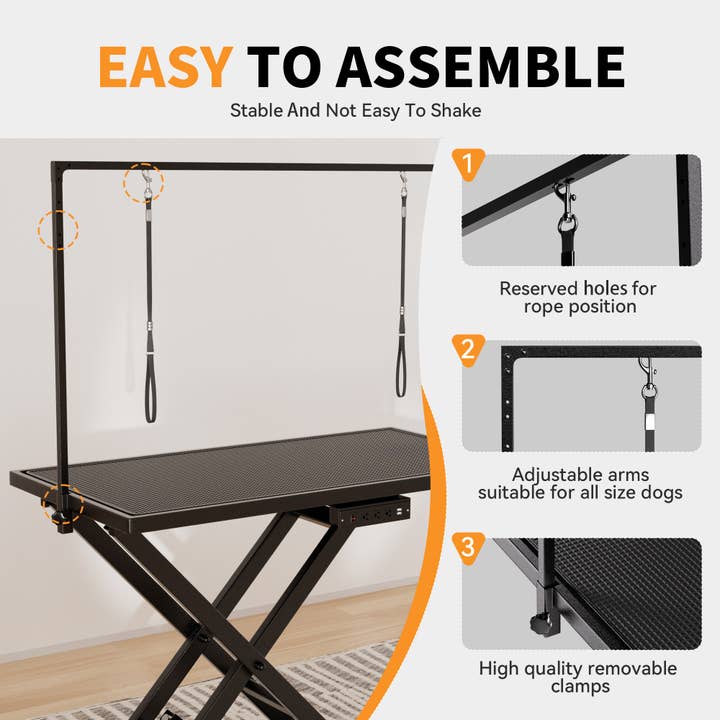 50-inch electric dog grooming table grooming arm and tabletop