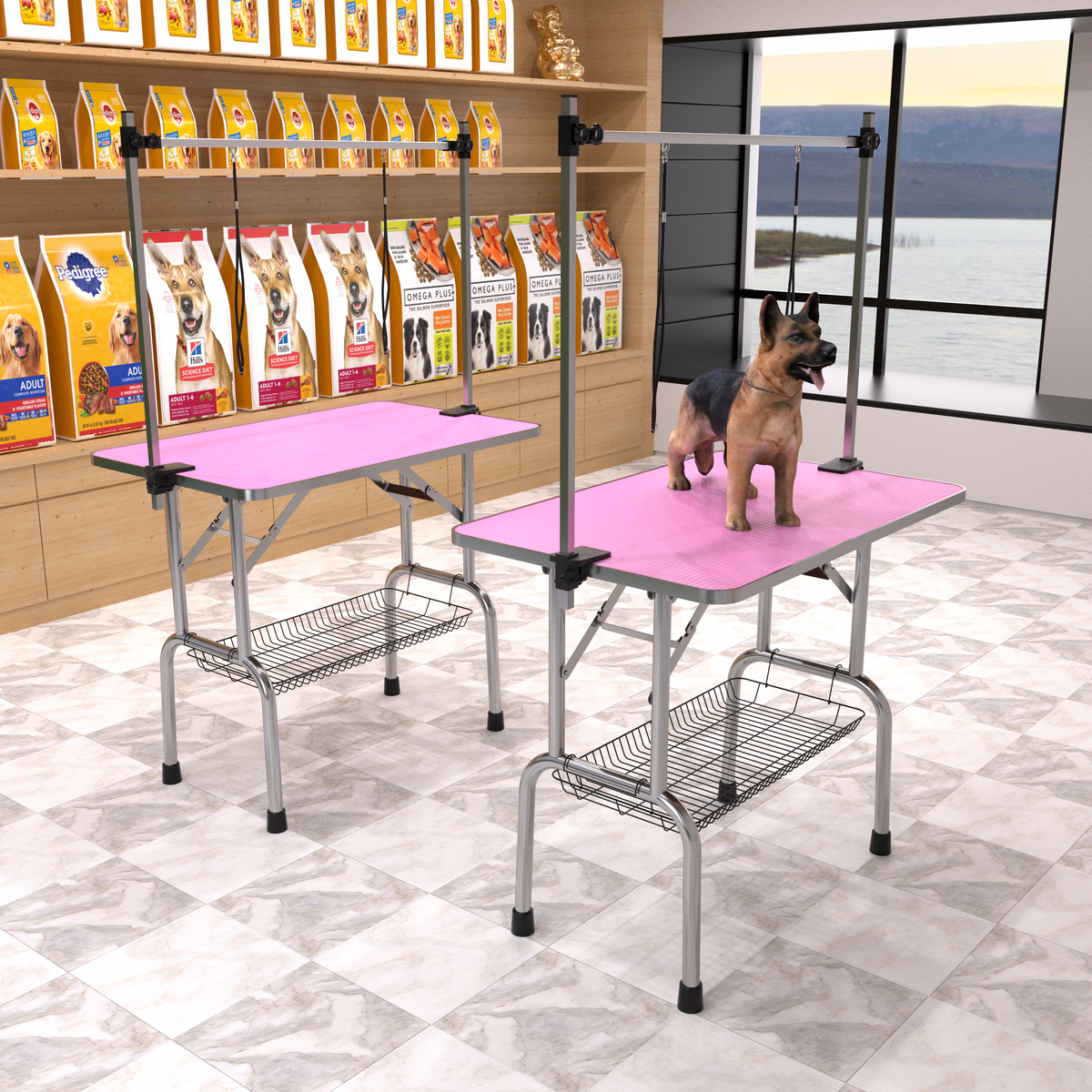36" Folding Dog Grooming Table with Adjustable Grooming Arm